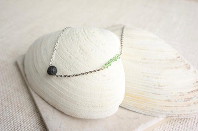 Birthstone Necklace Aromatherapy Necklace Essential Oil Diffuser Necklace Lava Stone Lava Bead Necklace Diffuser Jewelry Gift For Yogi