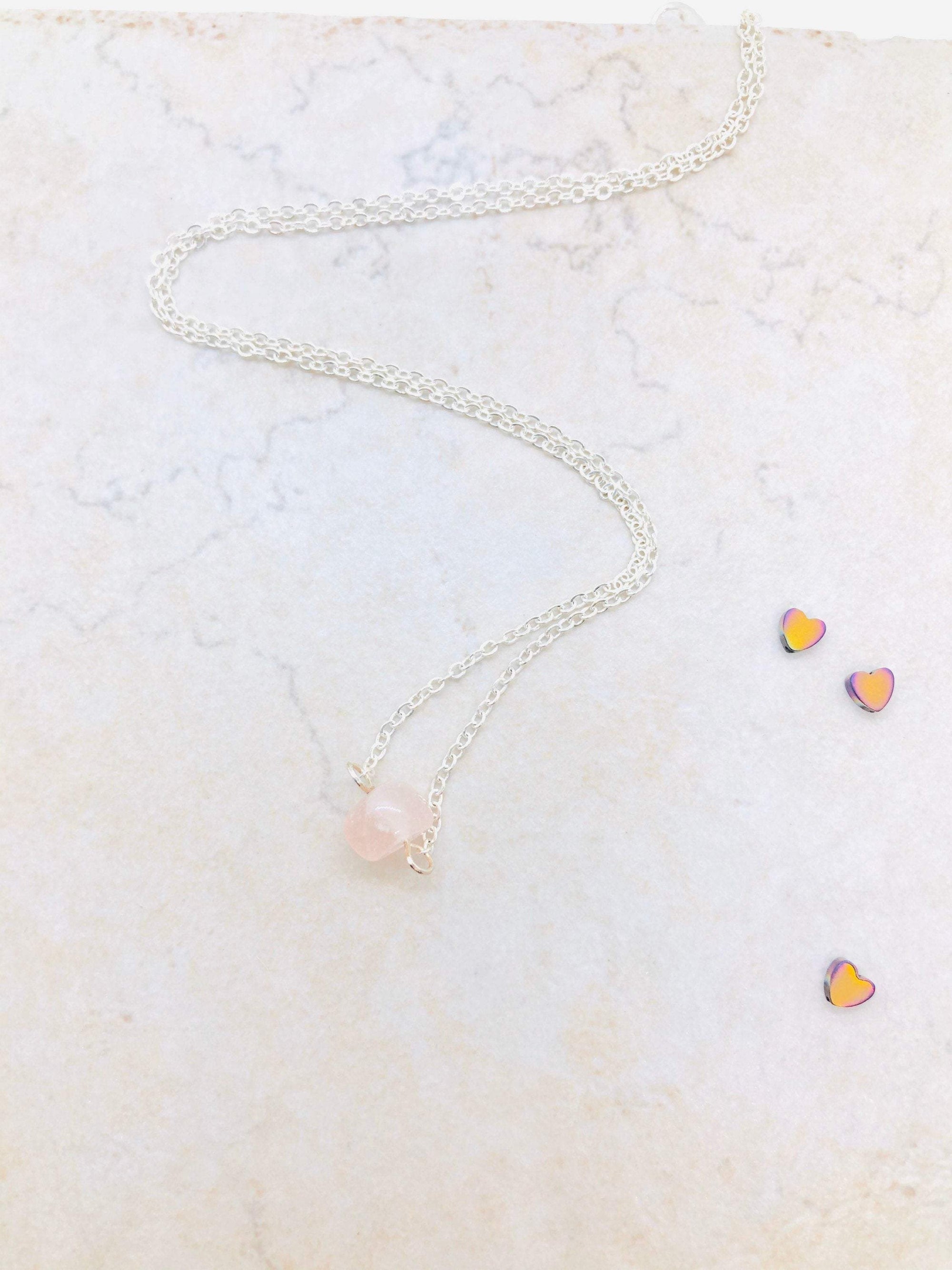 Rose Quartz Healing Crystal Necklace – Tayma Fine Jewellery
