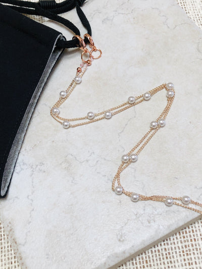 Face Mask lanyard for wedding, face mask chain rose gold, holiday face mask necklace for women, trending 2020, Christmas gifts for mom